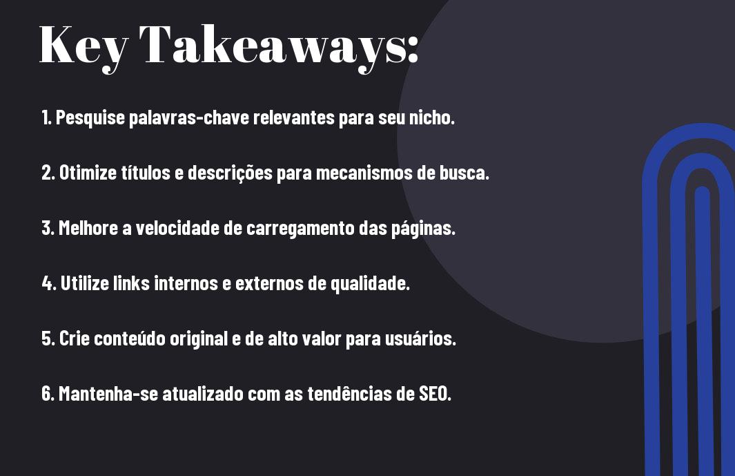 Como fazer um bom SEO no site key takeaways