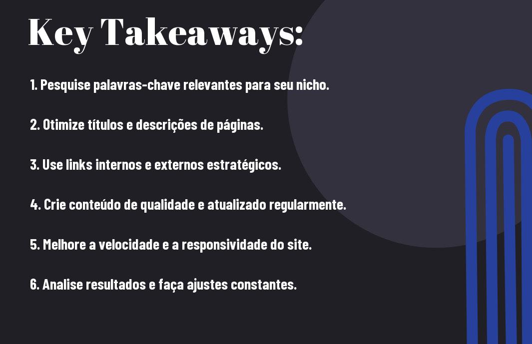 Como trabalhar com SEO key takeaways