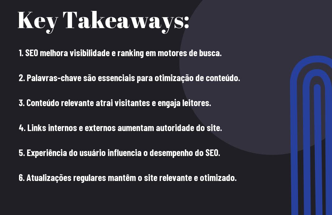 O que é SEO básico key takeaways